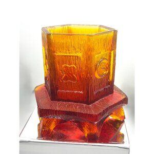 Amberina Pagoda Fairy Lamp Bottom Only